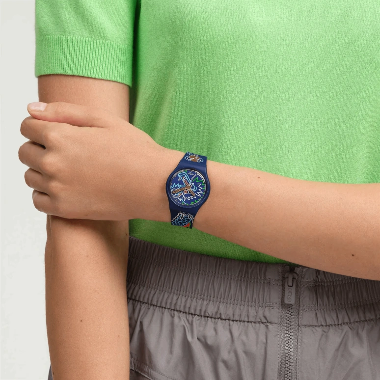 Swatch,Originals 34mm,34mm,Bio-sourced,Blue,Quartz,Round,SO28Z125