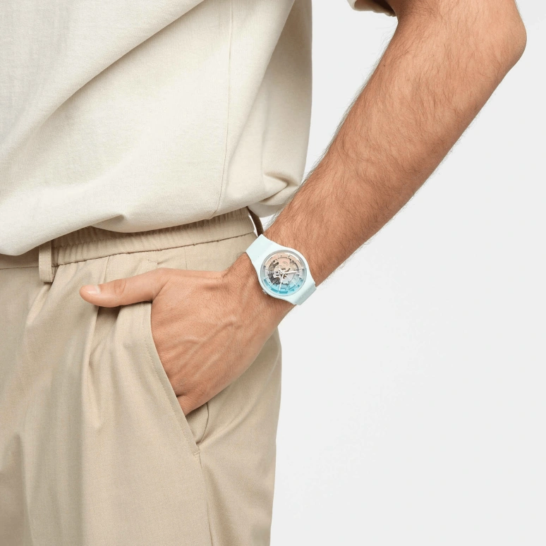 Swatch,Other 41mm,41mm,Bioceramic,Skeleton,Quartz,Sapphire,Crystal Glass,Round,SO32S101