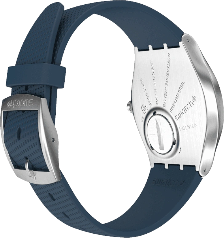 Swatch,SKIN 42mm,42mm,Stainless Steel,Blue,Quartz,Round,Silver,SS07S102