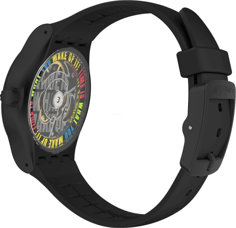 Swatch,Originals 42mm,42mm,Bio-sourced,Black,Quartz,Sapphire,Crystal Glass,Round,SO30B400