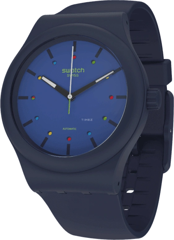 Swatch,Originals 42mm,42mm,Bioceramic,Blue,Quartz,Sapphire,Crystal Glass,Round,SO30N400