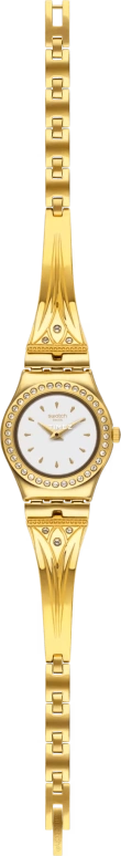 Swatch,IRONY 25mm,25mm,Stainless Steel,White,Quartz,Tonneau,Gold,YSG155G