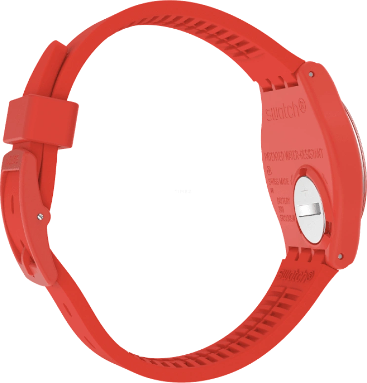 Swatch,Originals 39.20mm,39.20mm,Plastic,Red,Sapphire,Crystal Glass,Closed,GR713