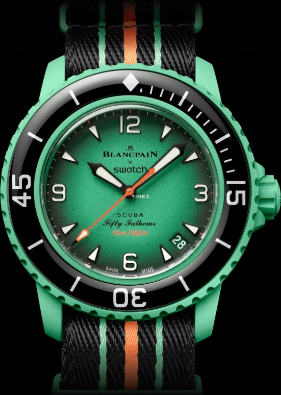 Swatch,BIOCERAMIC 42.30mm,42.30mm,Bioceramic,Green,Automatic,Day,Sapphire,Glass,SO35I100