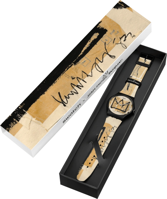 Swatch,Originals 41mm,41mm,Plastic,Yellow Tan,Black,Quartz,Round,Black,SUOZ355