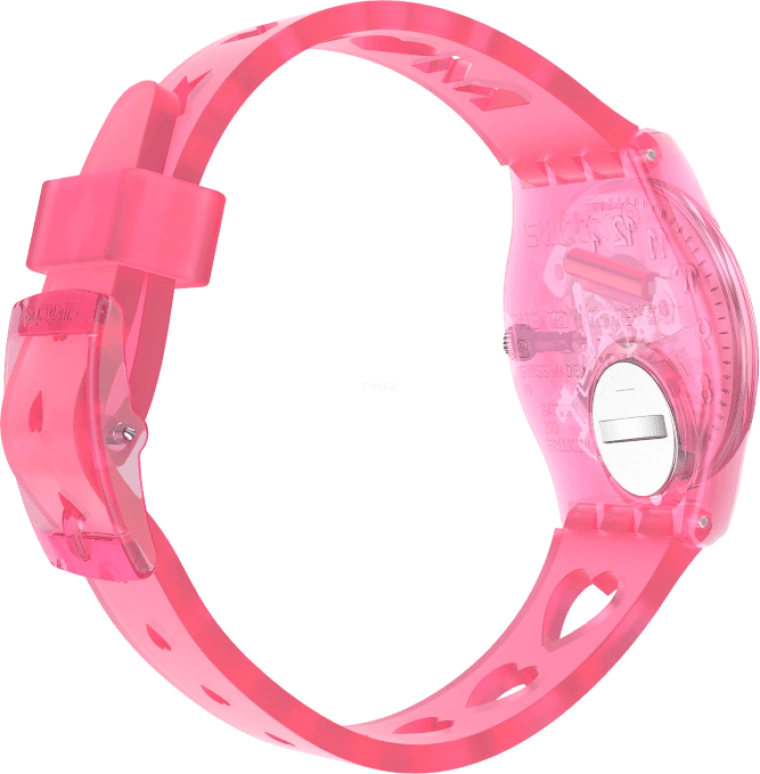 Swatch,Originals 34mm,34mm,Plastic,Pink,Sapphire,Crystal Glass,Open,GZ354