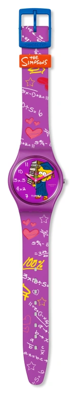 斯沃琪,THE SIMPSONS 34毫米,34毫米,生物基,紫色,石英,蓝宝石,酒桶形,SO28Z119,SO28Z119-5300
