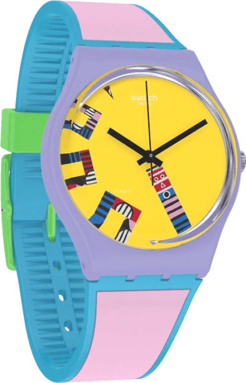 Swatch,Originals 34mm,34mm,Plastic,Yellow,Closed,GZ342