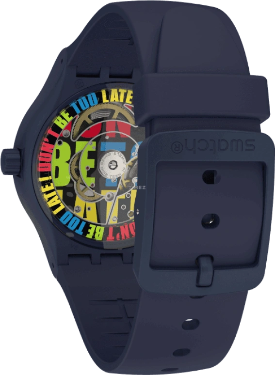 Swatch,Originals 42mm,42mm,Bioceramic,Blue,Quartz,Sapphire,Crystal Glass,Round,SO30N400