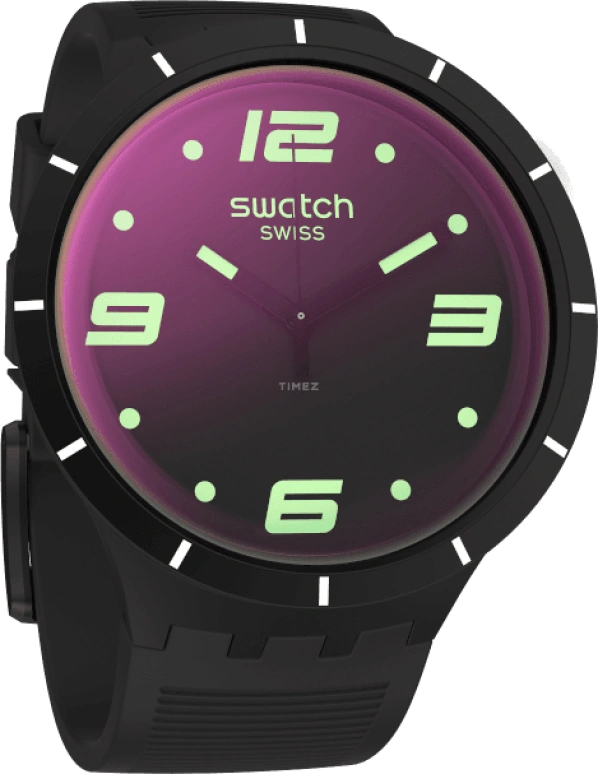 Swatch,THE BOLD 47mm,47mm,Plastic,Gradient,Purple,Sapphire,Crystal Glass,SO27B119
