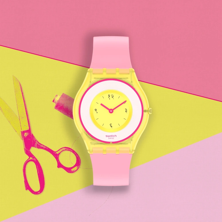 Swatch,Special Edition ,Bioceramic,Yellow,Transparent,SS08Z101