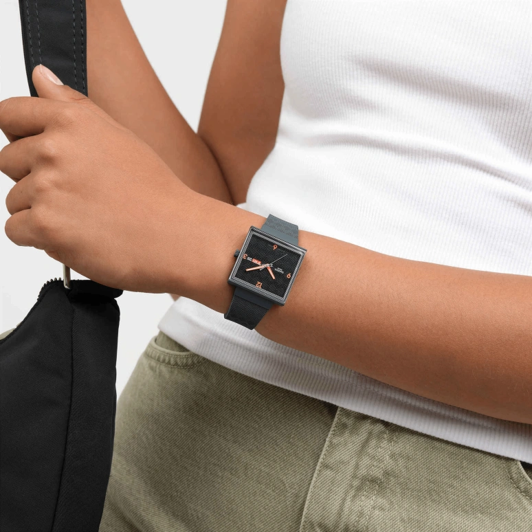 斯沃琪,原创 41.80毫米,41.80毫米,生物陶瓷,黑色,石英,星期历,日历,SO34M701