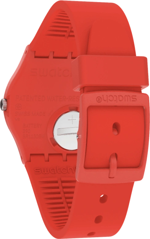 Swatch,Originals 39.20mm,39.20mm,Plastic,Red,Sapphire,Crystal Glass,Closed,GR713