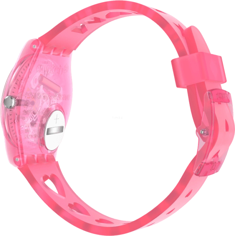 Swatch,Originals 34mm,34mm,Plastic,Pink,Sapphire,Crystal Glass,Open,GZ354