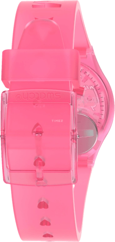 Swatch,Originals 34mm,34mm,Plastic,Pink,Sapphire,Crystal Glass,Open,GZ354