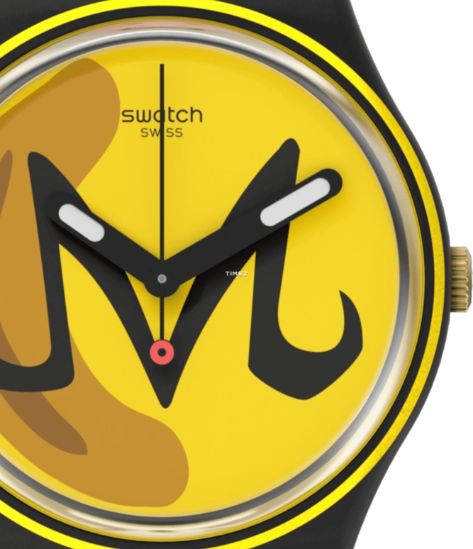 Swatch,Originals 34mm,34mm,Plastic,Yellow,Quartz,Sapphire,Crystal Glass,Round,GZ358