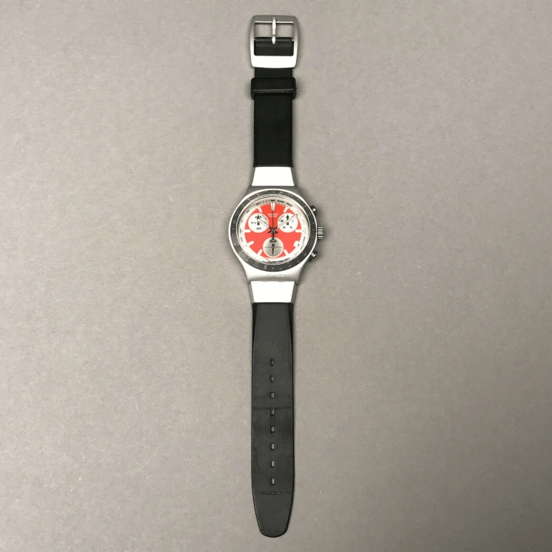 Swatch,Other 46.21mm,46.21mm,Aluminium,Red,Quartz,Chronograph,Day,YCS4010