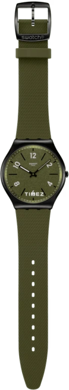 斯沃琪,SKIN 42毫米,42毫米,精钢,墨绿色,石英,圆形,黑色,SS07B115