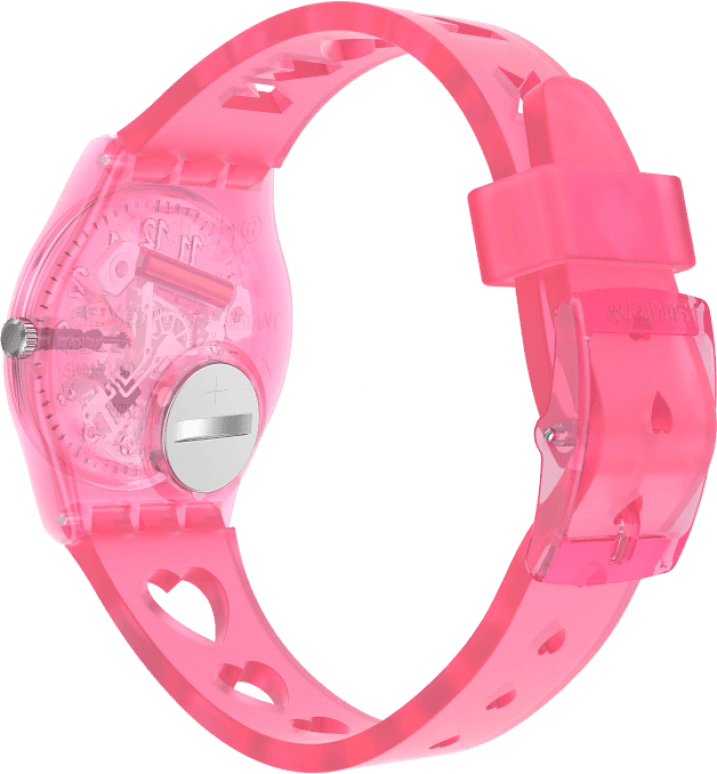Swatch,Originals 34mm,34mm,Plastic,Pink,Sapphire,Crystal Glass,Open,GZ354