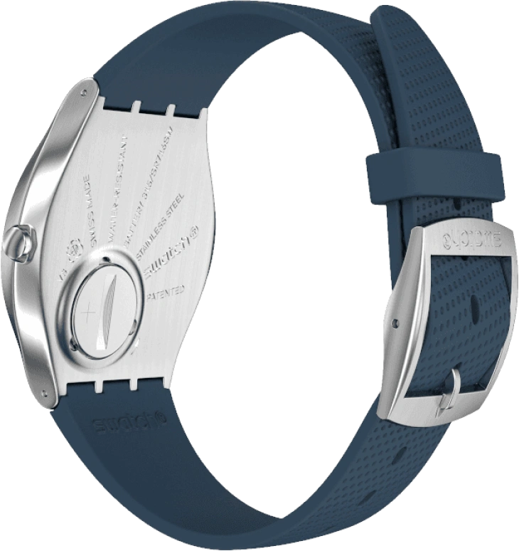 Swatch,SKIN 42mm,42mm,Stainless Steel,Blue,Quartz,Round,Silver,SS07S102