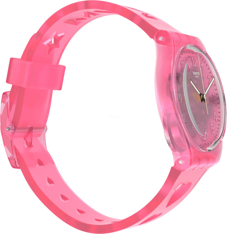 Swatch,Originals 34mm,34mm,Plastic,Pink,Sapphire,Crystal Glass,Open,GZ354