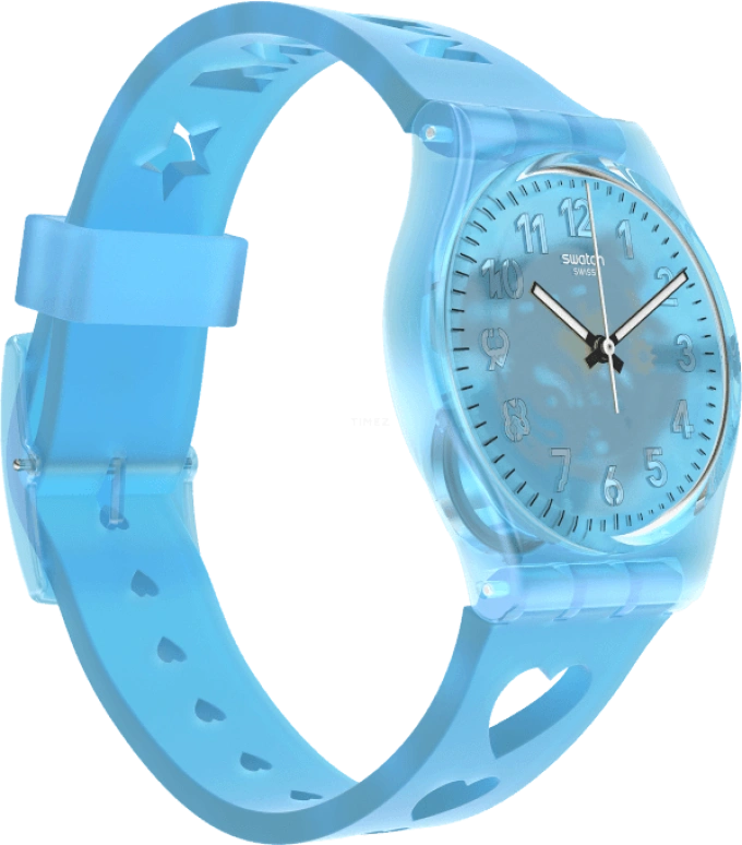 Swatch,Originals 34mm,34mm,Plastic,Blue,Open,GZ353