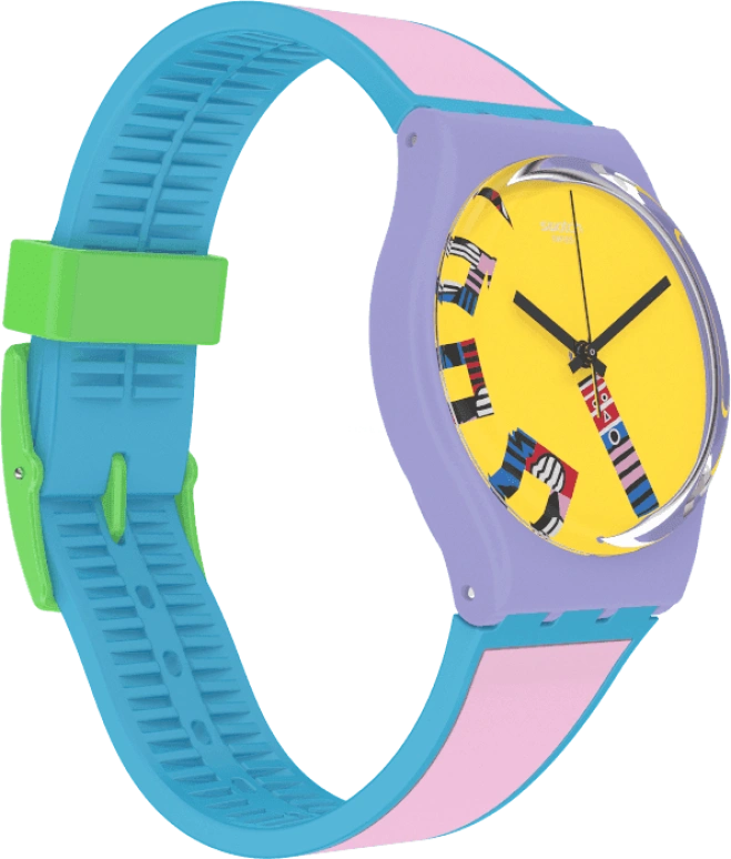 Swatch,Originals 34mm,34mm,Plastic,Yellow,Closed,GZ342