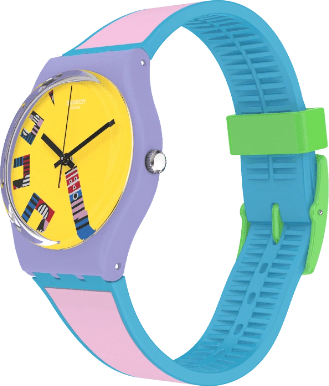 Swatch,Originals 34mm,34mm,Plastic,Yellow,Closed,GZ342