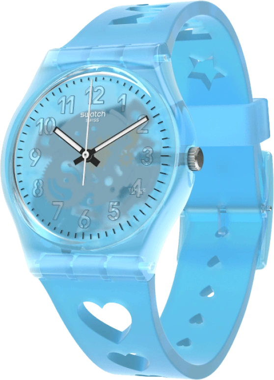 Swatch,Originals 34mm,34mm,Plastic,Blue,Open,GZ353