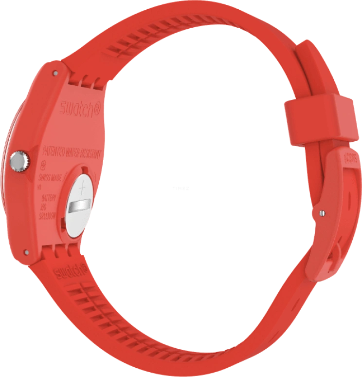 Swatch,Originals 39.20mm,39.20mm,Plastic,Red,Sapphire,Crystal Glass,Closed,GR713