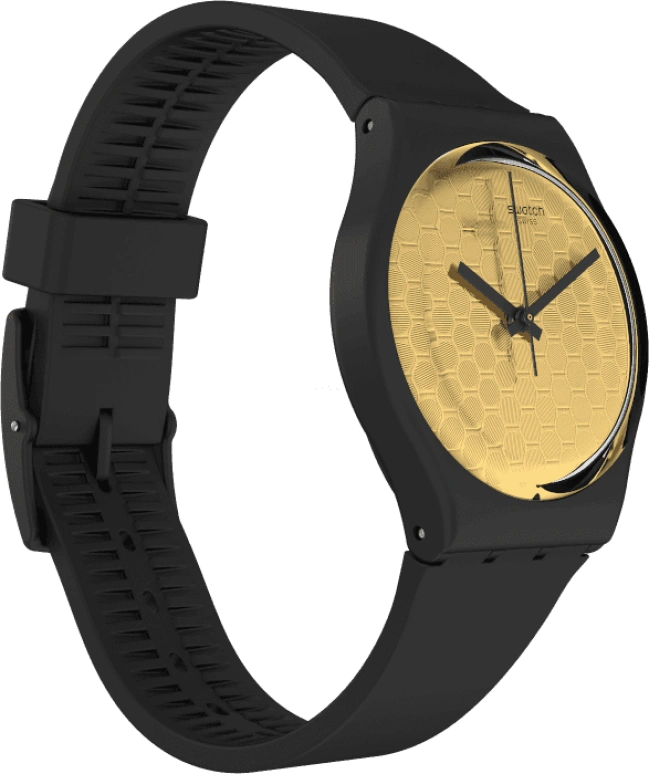 Swatch,Originals 34mm,34mm,Plastic,Gold,Sapphire,Crystal Glass,GB323