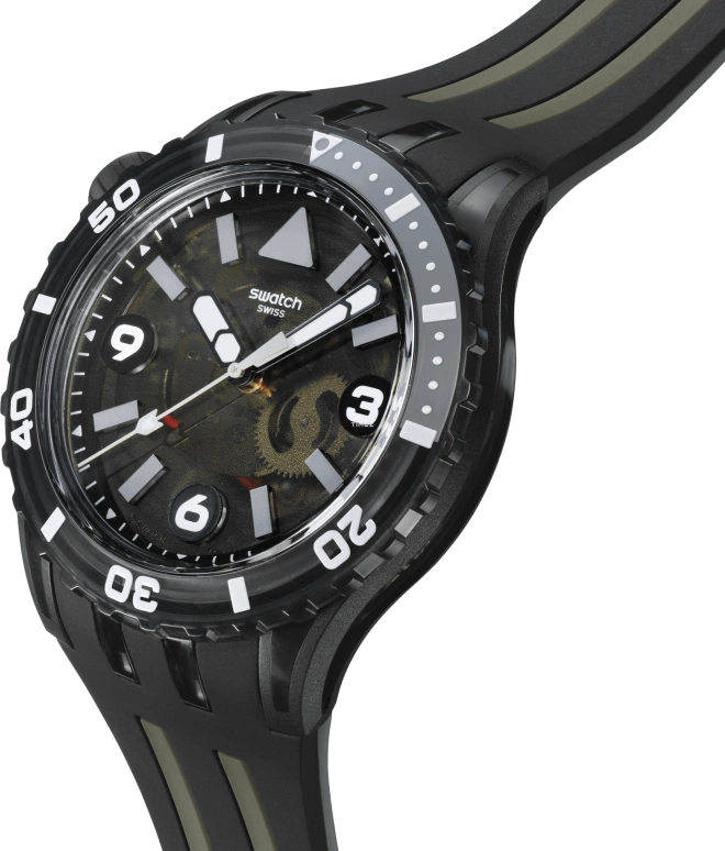 Swatch,SCUBAQUA 44x515mm,44x515mm,Bio-sourced,Bioceramic,Black,Quartz,Round,SSCU09B100