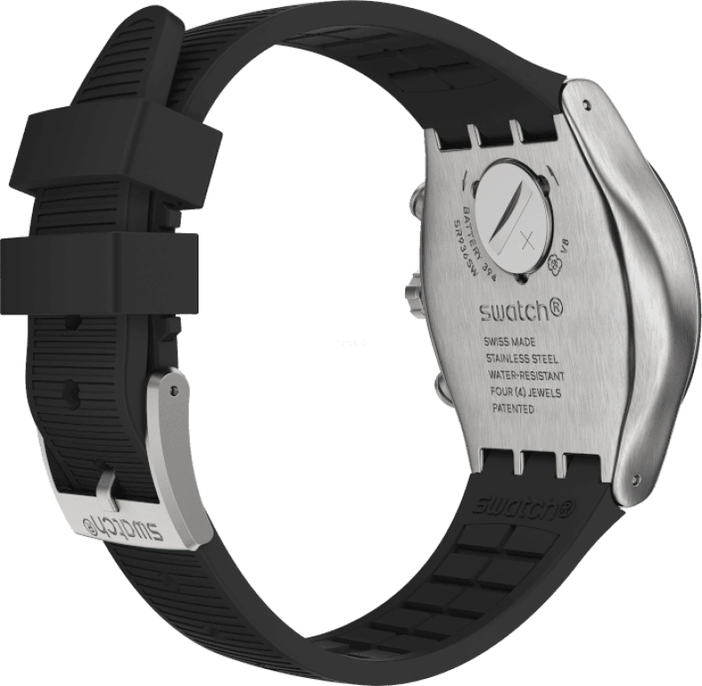 Swatch,IRONY 43mm,43mm,Stainless Steel,Black,Silver,YVS486