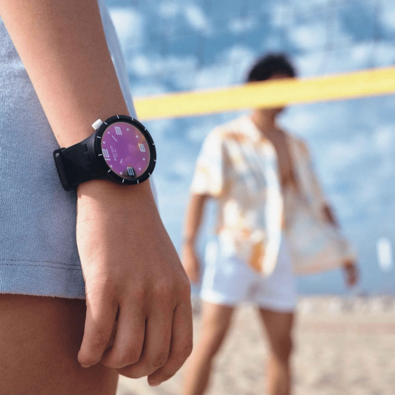 Swatch,THE BOLD 47mm,47mm,Plastic,Gradient,Purple,Sapphire,Crystal Glass,SO27B119