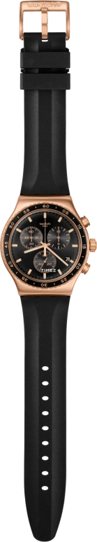 Swatch,Other 43mm,43mm,Stainless Steel,Black,Quartz,Chronograph,Day,YVG410