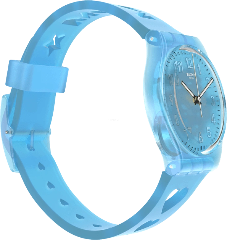 Swatch,Originals 34mm,34mm,Plastic,Blue,Open,GZ353