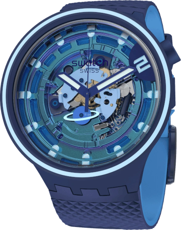 Swatch,Other 47mm,47mm,Sapphire,Crystal Glass,SB01N101