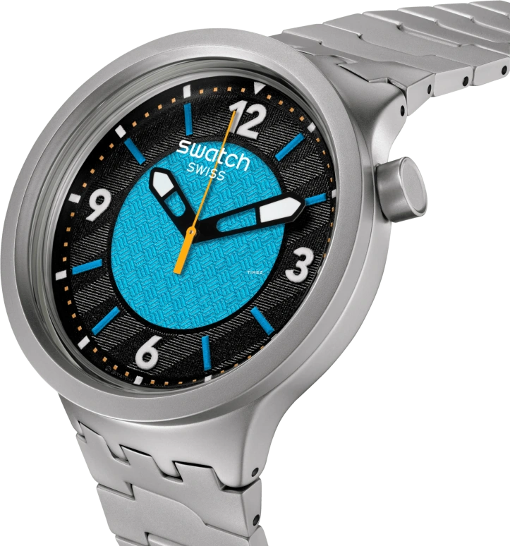 Swatch,Other 47mm,47mm,Stainless Steel,Black,Blue,Quartz,Round,Gray,SB07S116G