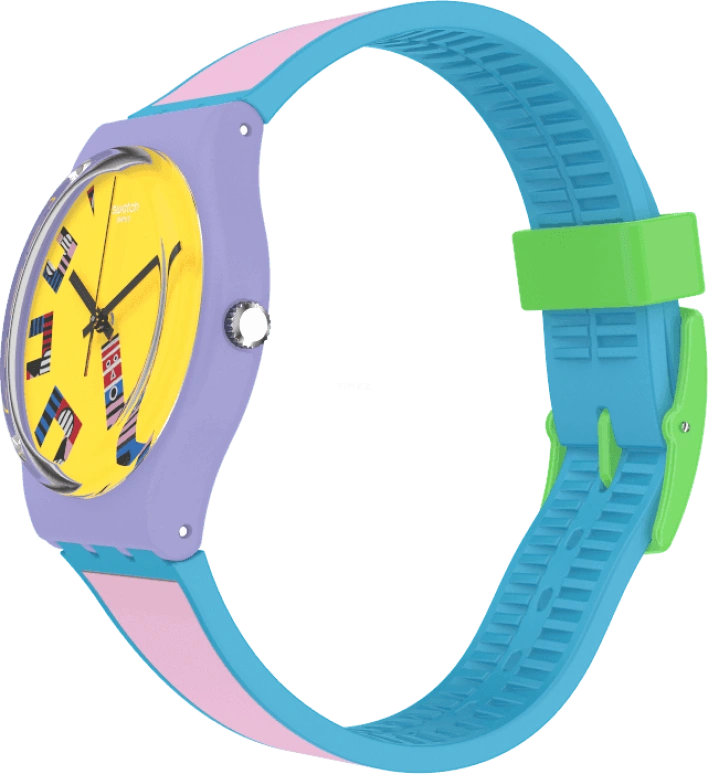 Swatch,Originals 34mm,34mm,Plastic,Yellow,Closed,GZ342