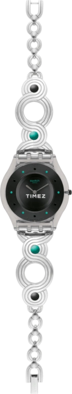 Swatch,ETHNIC 34mm,34mm,Plastic,Black,Quartz,Tonneau,Silver,SFM125G
