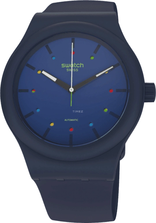 Swatch,Originals 42mm,42mm,Bioceramic,Blue,Quartz,Sapphire,Crystal Glass,Round,SO30N400