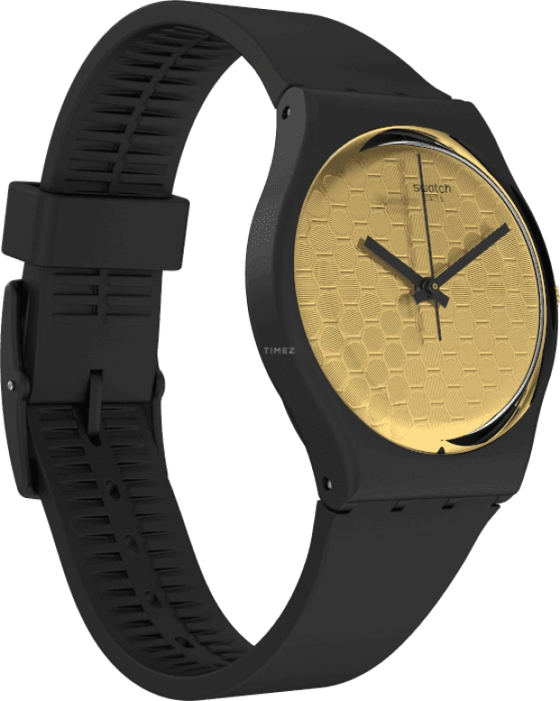 Swatch,Originals 34mm,34mm,Plastic,Gold,Sapphire,Crystal Glass,GB323