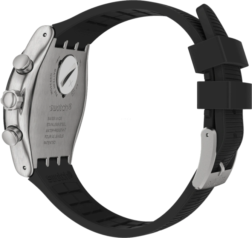 Swatch,IRONY 43mm,43mm,Stainless Steel,Black,Silver,YVS486