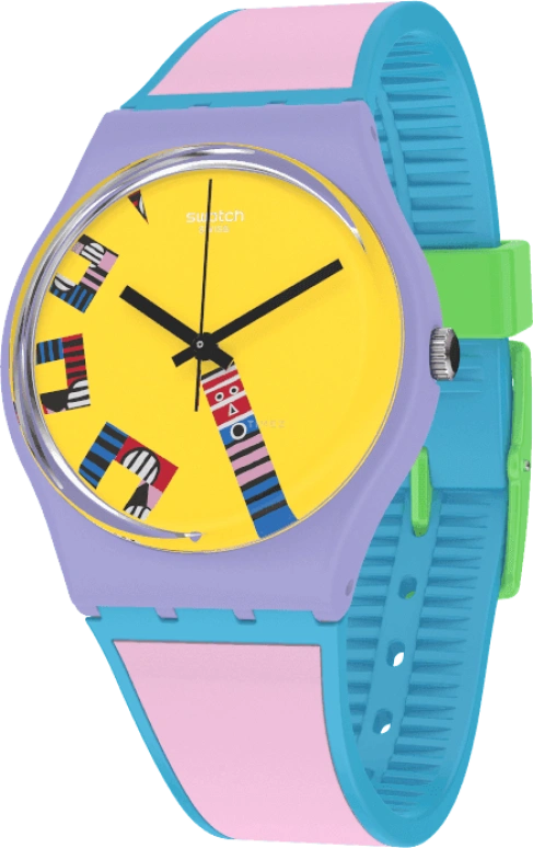Swatch,Originals 34mm,34mm,Plastic,Yellow,Closed,GZ342