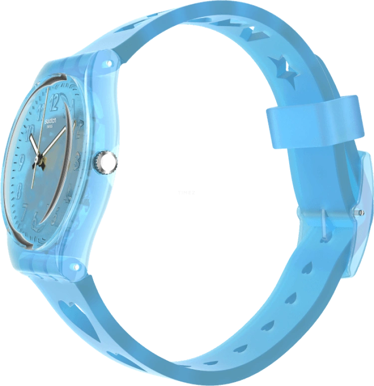 Swatch,Originals 34mm,34mm,Plastic,Blue,Open,GZ353