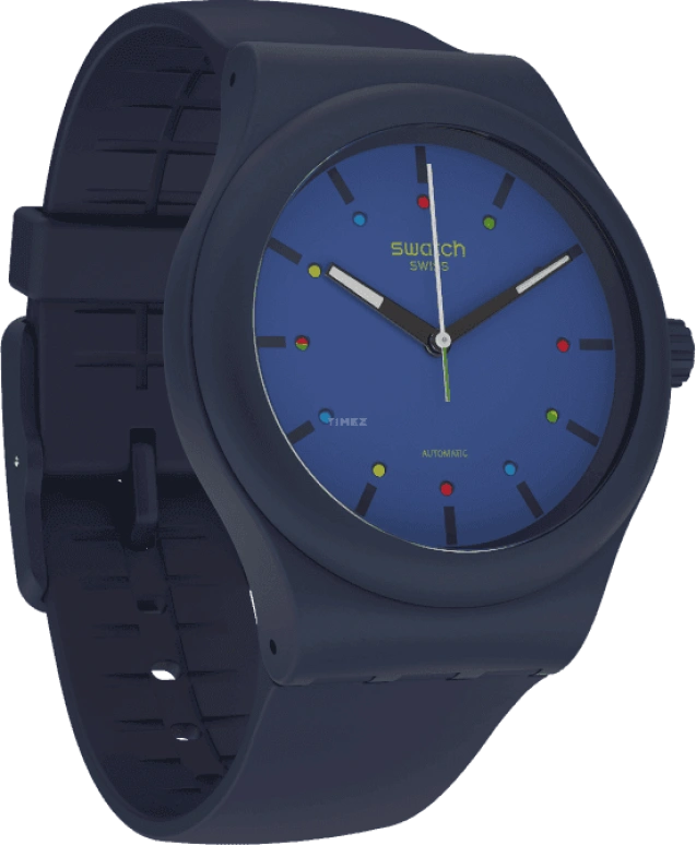 Swatch,Originals 42mm,42mm,Bioceramic,Blue,Quartz,Sapphire,Crystal Glass,Round,SO30N400