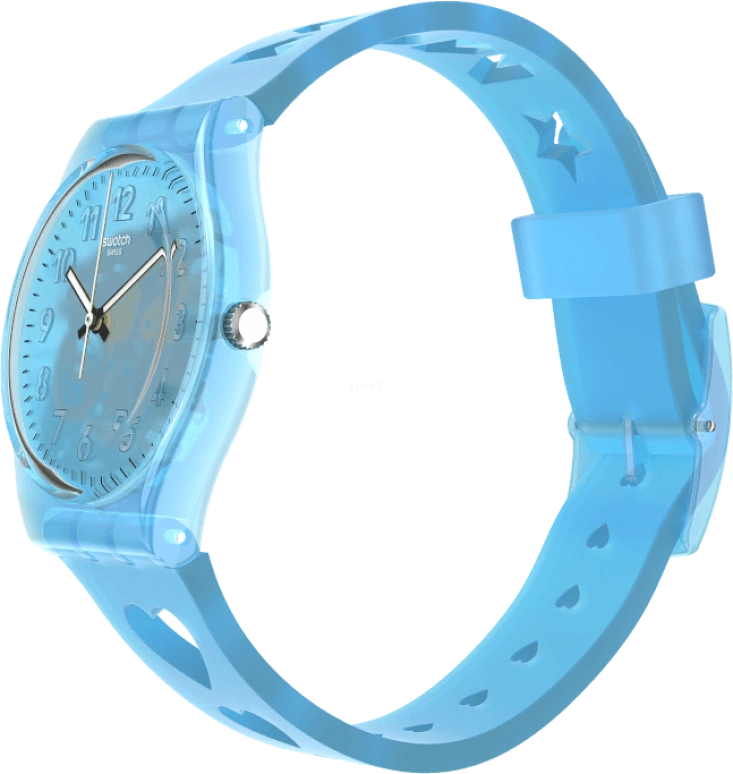 Swatch,Originals 34mm,34mm,Plastic,Blue,Open,GZ353