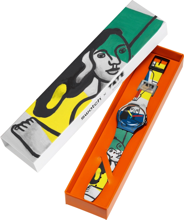 Swatch,Originals 41mm,41mm,Plastic,Blue,White,Black,Quartz,Round,Black,SUOZ363