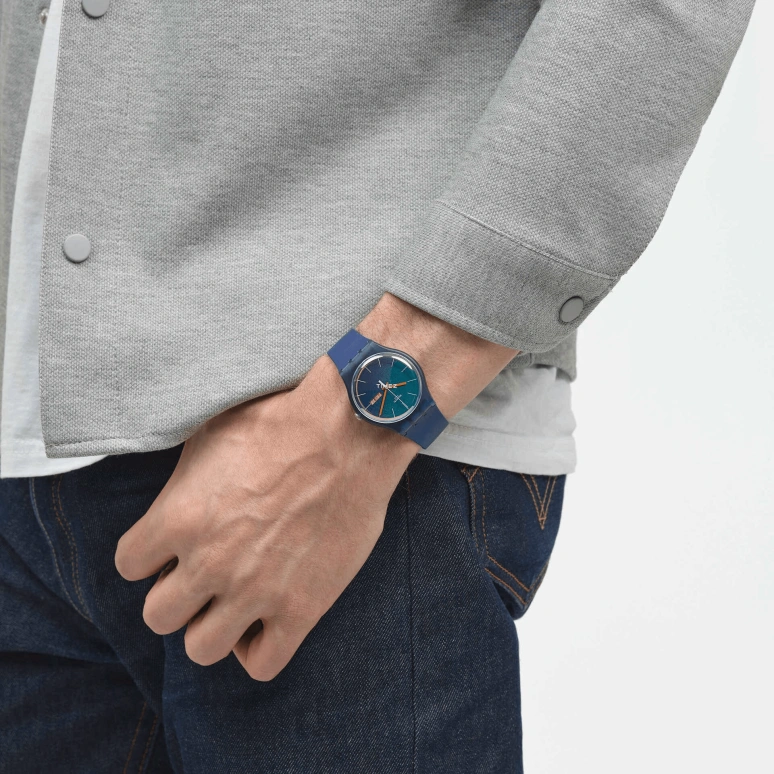 Swatch,Originals 41mm,41mm,Bio-sourced,Blue,Green,Gradient,Quartz,Date,Day,SO29N708