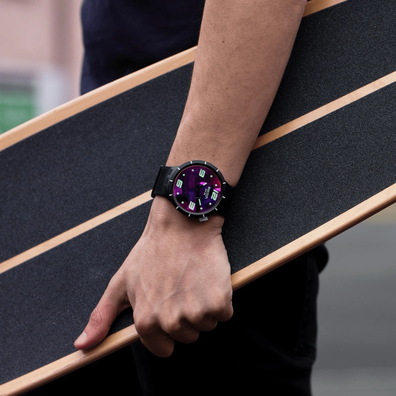Swatch,THE BOLD 47mm,47mm,Plastic,Gradient,Purple,Sapphire,Crystal Glass,SO27B119
